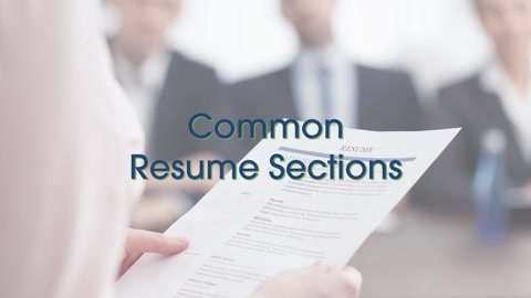 Common Resume Sections