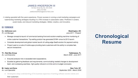 Common Resume Sections